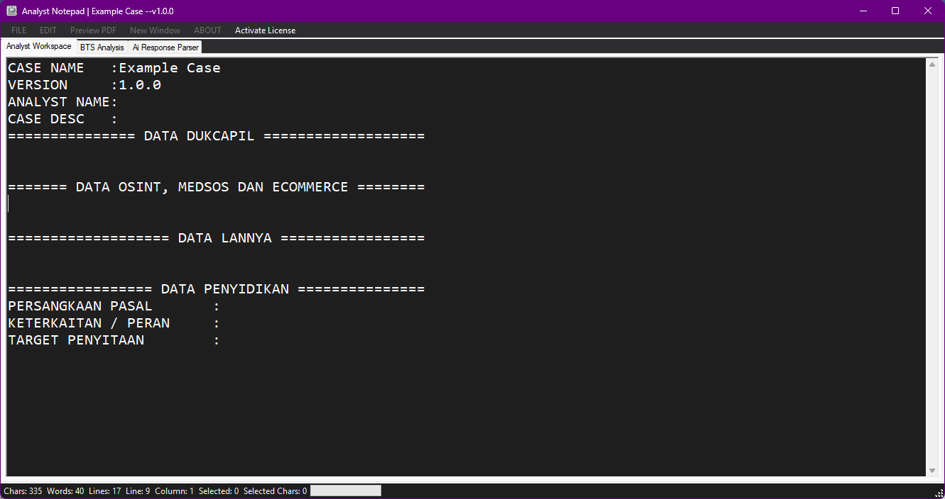 Screenshot Analyst Notepad
